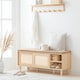 image 5 of SoBuy Wooden Shoe Storage Bench with Seat Cushion, Natural, 47.6x13.8x19.3 in, 20.6 kg - FSR163-N