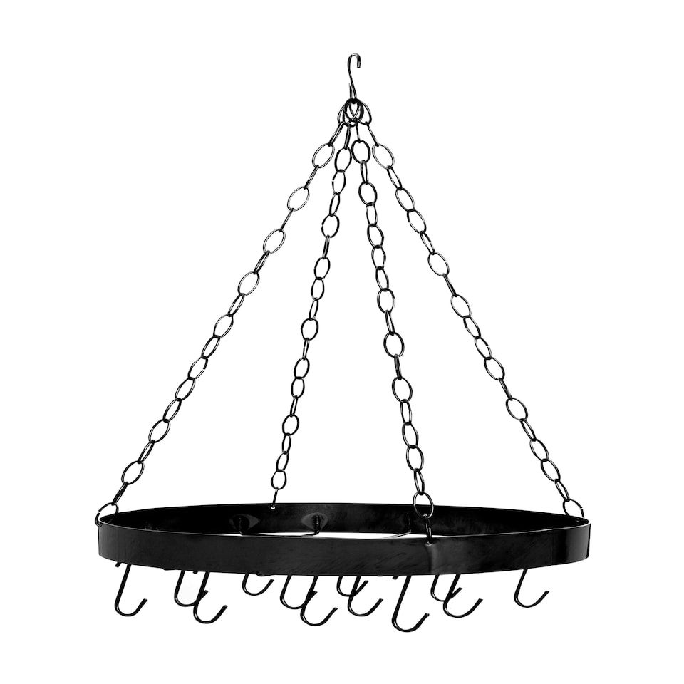 image 1 of Valen Matt Black Round Ceiling Rack Black