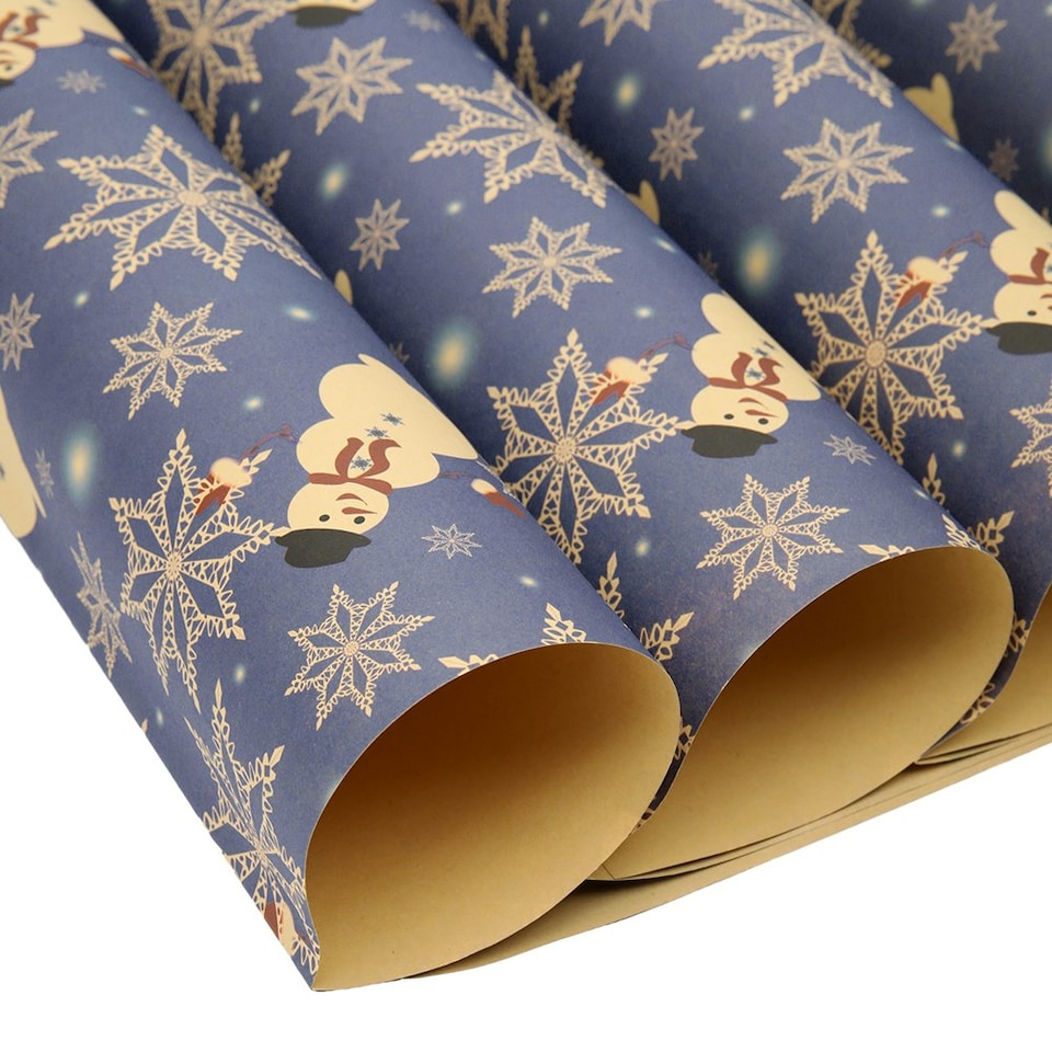 image 1 of Living and Home 10pcs Christmas Rustic Kraft Wrapping Paper Sheets