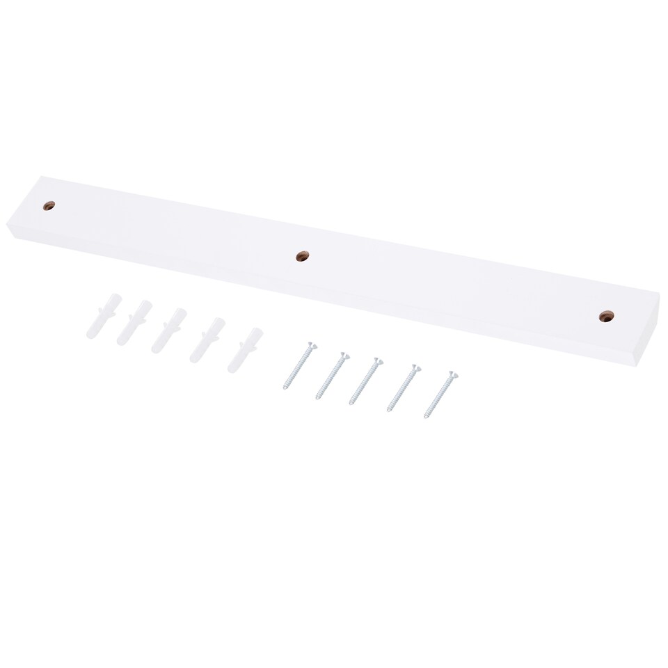 image 1 of HOMCOM Folding Wall-Mounted Drop-Leaf Table, Convertible Wall Table With Chalkboard and Storage Shelf, Multifunctional Floating Desk for Home Office, White