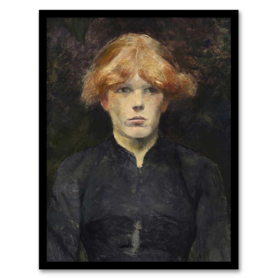 image 1 of Portrait of Carmen Gaudin Vintage Framed Wall Art Print Toulouse Lautrec 12x16"