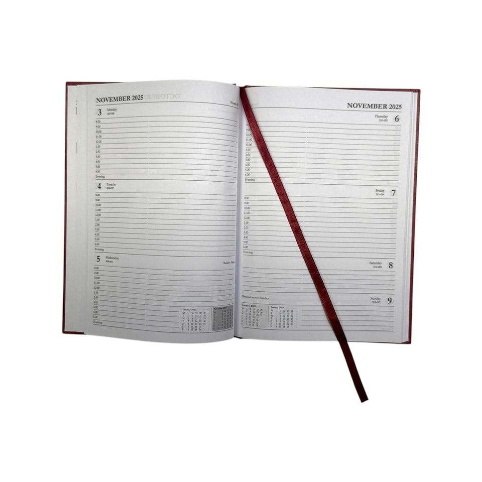 image 1 of Janrax 2025-2026 A5 Week to View Burgundy Academic Diary