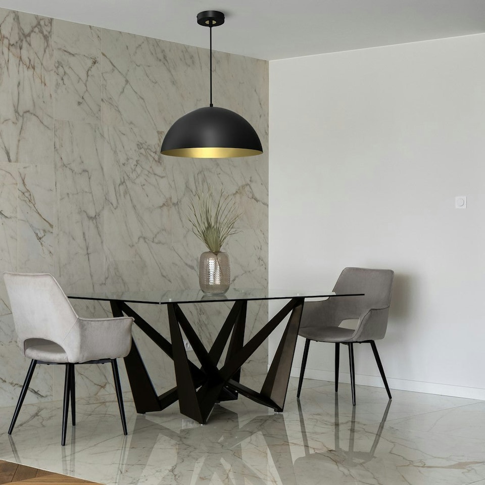 image 1 of Milagro Pendant Lamp Beta Black/Gold 1XE27 45cm