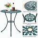 image 5 of Yaheetech 3 Piece Patio Bistro Table Set with Umbrella Hole-Green | Green | Green | 1