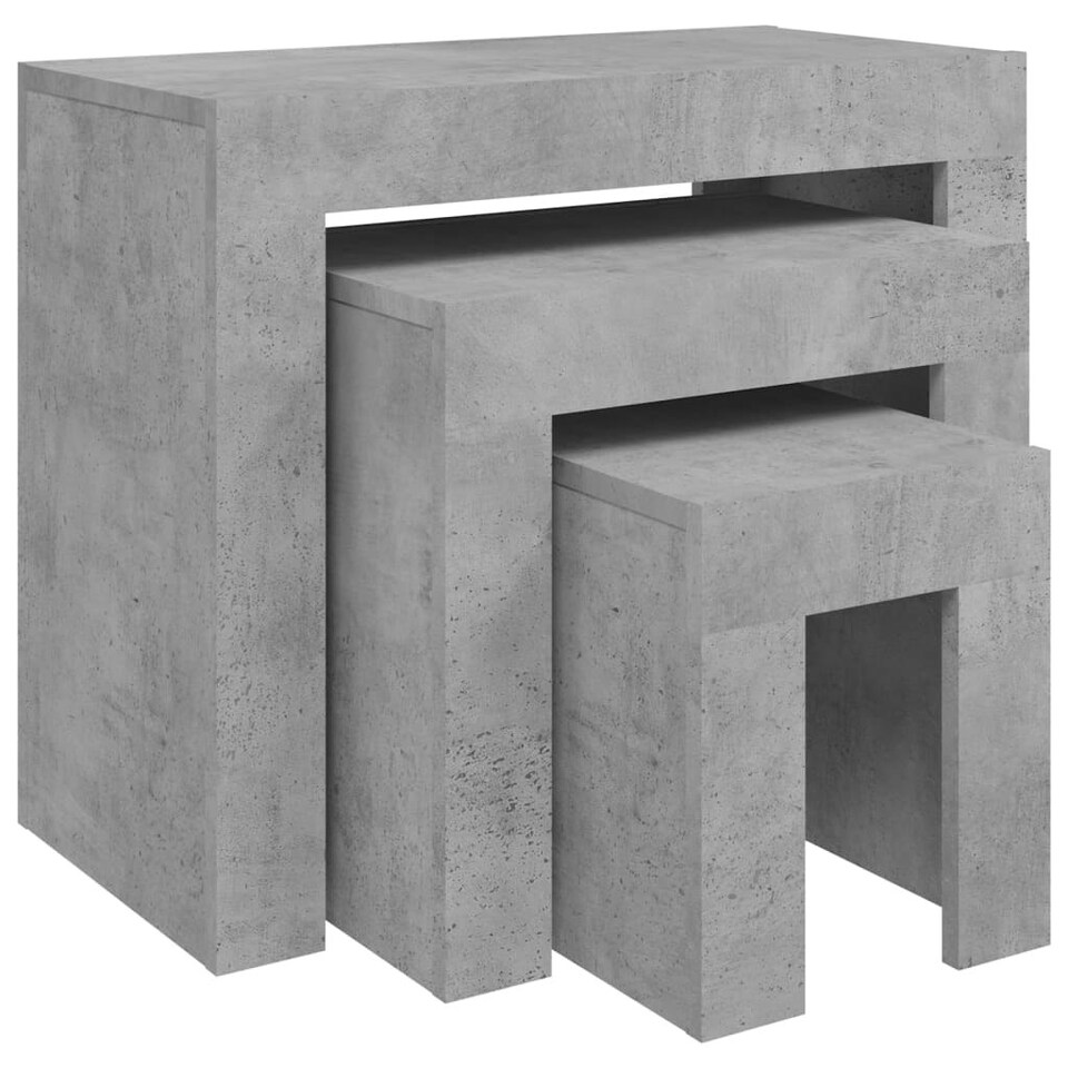 Nesting Coffee Tables 3 pcs Concrete Grey Engineered Wood Tesco Groceries