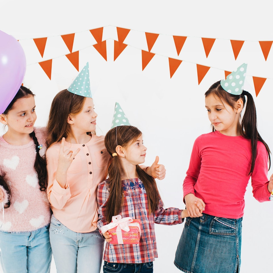 image 1 of Orange Colour Party Bunting 10m with 20 Pennants