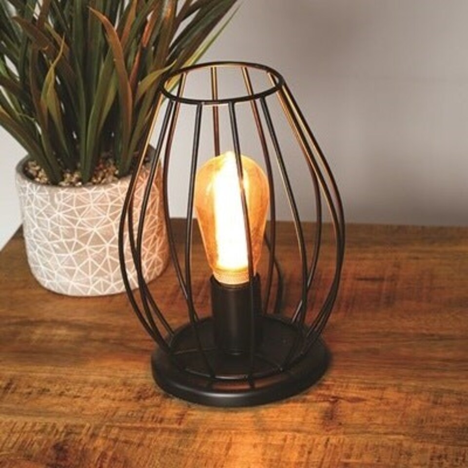 image 1 of Straits Bird Cage Frame Table Lamp | Black