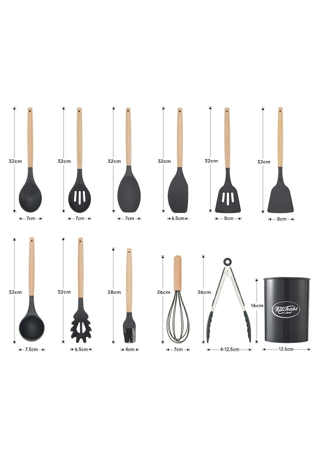 image 1 of Living and Home 11-piece Silicone Kitchen Utensil Set for Nonstick Cookware