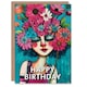 image 1 of Flower Head Girl Purple Plant Lover Woman Her Birthday Card
