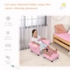 image 4 of HOMCOM Kids Armchair Children Mini Sofa Wood Frame w Footrest Cute Cloud Star | Pink | One Size