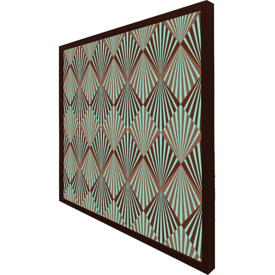 image 1 of Green geometric rays (Picture Frame) Brown | L