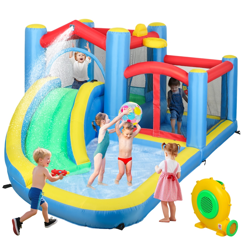 image 1 of AIYAPLAY Inflatable Bouncy Castle with 550W Blower, 385 x 290 x 180 cm