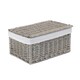 image 6 of Antique Wash Cotton Lined Wicker Storage Basket Brown | Brown | M