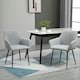 image 2 of HOMCOM Dining Chairs Upholstered Linen Fabric Metal Legs, Set of 2, Light Grey