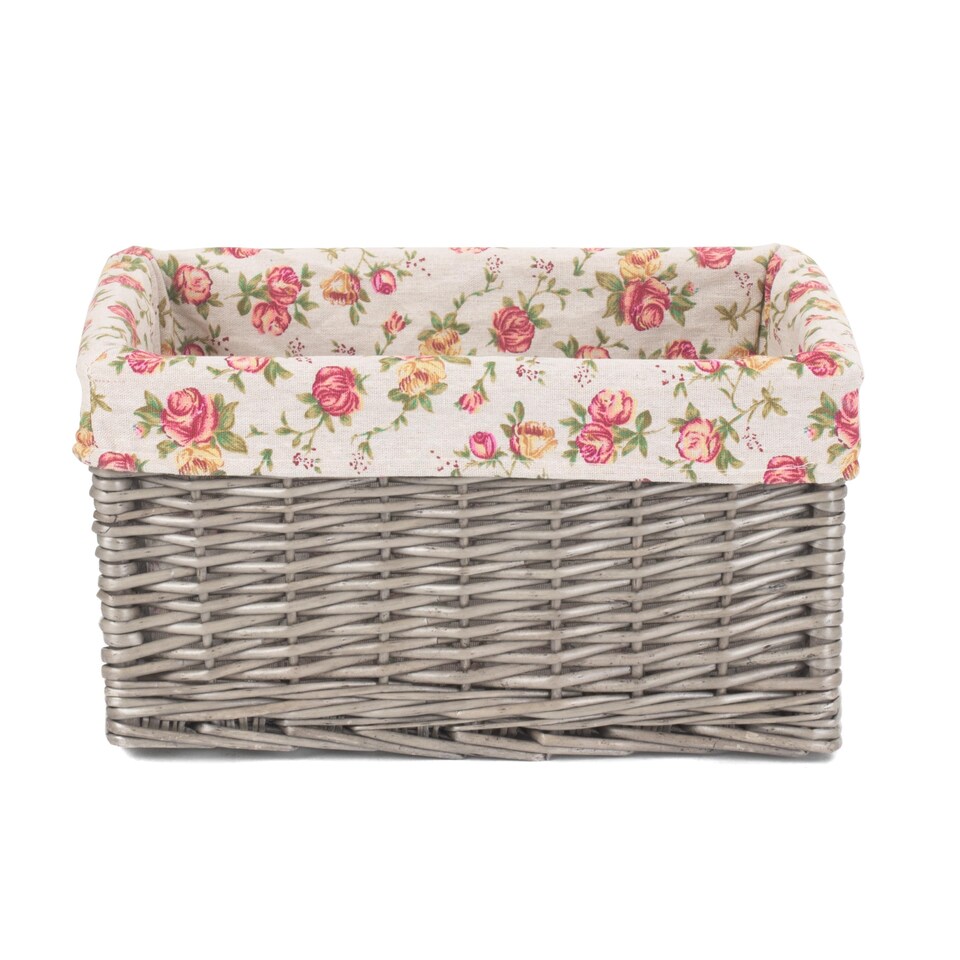 image 1 of Wicker Medium Antique Wash Garden Rose Willow Storage Baskets | Multi | Garden Rose