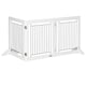 image 8 of PawHut Foldable Wooden Pet Gate w/ 3 Panels 2 Support Feet for Small Dogs White