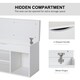 image 3 of HOMCOM Wooden Shoes Cabinet Bench Hidden Storage Padded Seat Organiser White