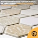 image 7 of NOVECRAFTO 3D Honeycomb Wall Panels Beige/Cream/Caramel – Glitter Tile Effect – Set of 6 PVC Sheets – 3.72m² (40.26sqft) – Kitchen & Bathroom Cladding