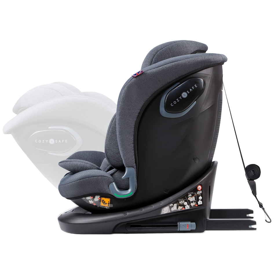 image 1 of Cozy N Safe Vesta i-Size 360 Rotating Car Seat 40-150cm, ISOFix & Top Tether, Extended Rear & Forward Facing, Side Impact Protection, Reclining Seat, Adjustable Headrest, Birth to 12 Years (Slate)