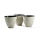 image 1 of Pack of 3 Floral Design Planters in Sandstone Finish | Cream