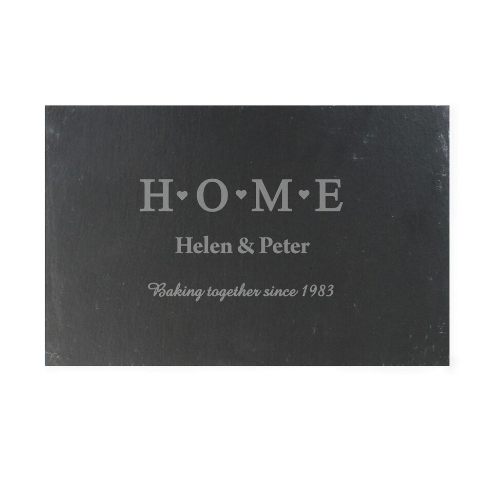 image 1 of Personalised HOME Slate Rectangle Placemat Black