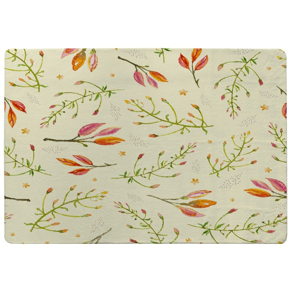 image 1 of Green Branches on Light Background (Rug) Green | Medium: 80x150cm
