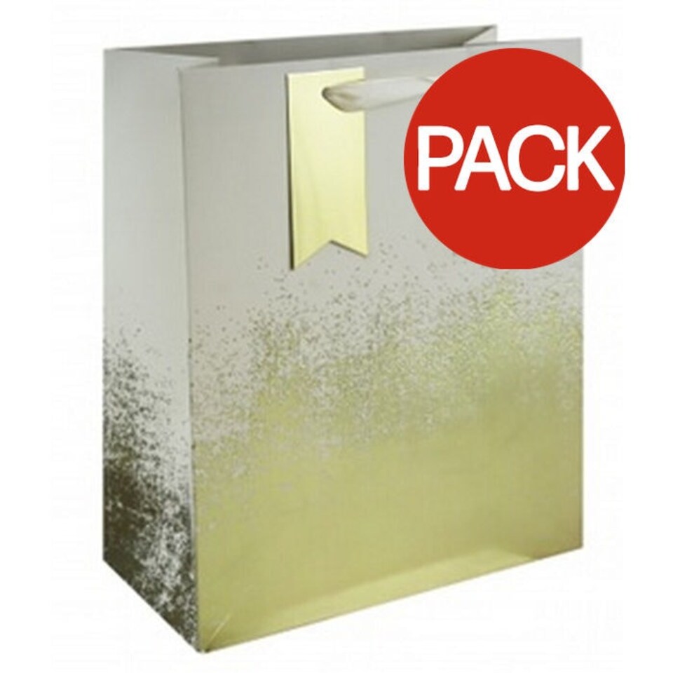 Eurowrap Ombre Distressed Gift Bag (Pack of 6) - Cream/Gold - M