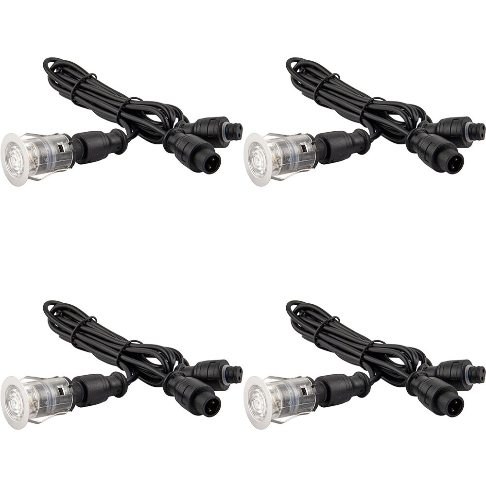 Loops 4 PACK Single Recessed 25mm Decking Light Module - 0.75W CCT LED - Steel in Metallics
