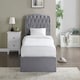 image 3 of 3ft Single Ottoman gas liftup storage bed frame,fabric upholstered, light grey,buttoned back,curved bed frame,bedstead