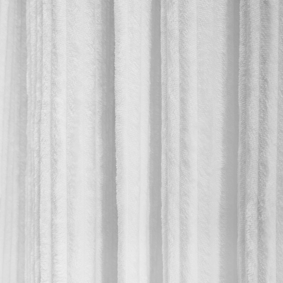 image 1 of OHS Ribbed Fleece Soft Thermal Insulated Panel Pair Eyelet Curtains, 66x90" White