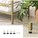 image 7 of 3-Tier Glass Sofa Console Table with Storage Shelves, Easy Assembly, Gold