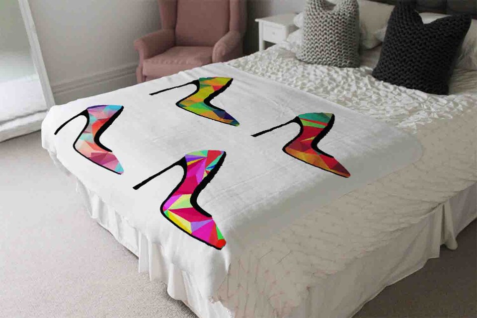 image 1 of Geometric High Heels Blanket | Multi