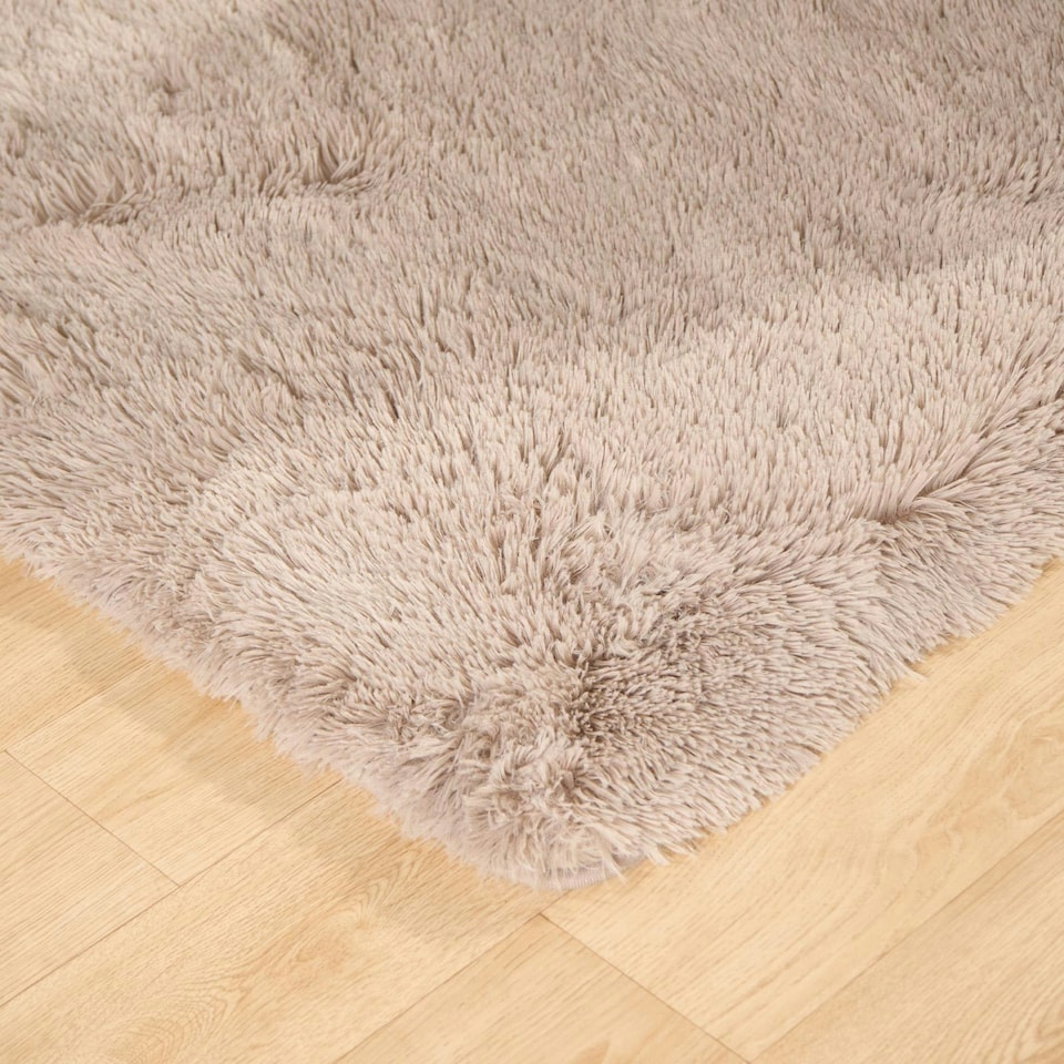 image 1 of OHS Fluffy Anti-Slip Plain Shaggy Floor Mat Rug, 160x230cm - Natural