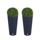image 1 of Round Pots with Boxwood Ball Plant - 28x25x25cm | Black | Black & Set of 2 | 2