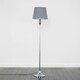 image 2 of ValueLights Faulkner Polished Silver Floor Lamp with Medium Grey Tapered Shade and E27 GLS LED 10W Warm White 3000K Bulb