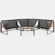 image 5 of OHS Santorini 5 Seater Corner Sofa Table Set Garden Patio Furniture | Black | Five Plus Seater
