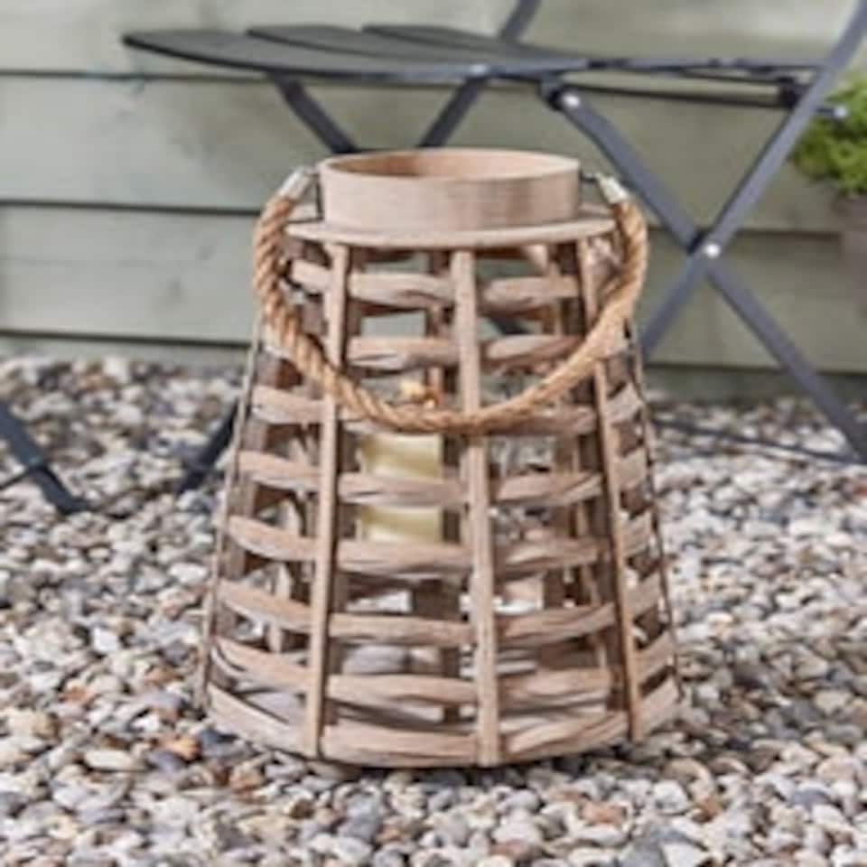 image 1 of Durban Conical Bamboo Lantern Brown