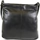 image 2 of Soft Premium Leather Shoulder / Cross Body Bag Black | Black