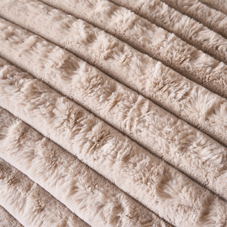 image 1 of OHS Ribbed Faux Fur Bolster Pillow Soft Maternity Support Cushion | Cream | Natural | One Size