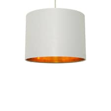 Grey Cotton Gold Lining 25cm Pendant Lightshade | Grey | Gold | Medium | 1