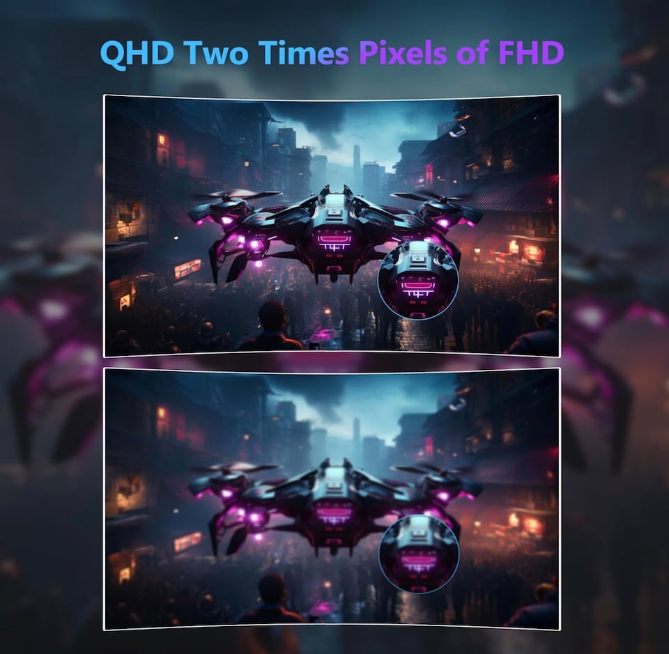 image 1 of Z-Edge 27 Inch QHD Curved Gaming Monitor 165Hz 144Hz 1440P VA 1500R HDMI DP | PC Monitor 2K 2560x1440 16:9 1ms MPRT, 130% sRGB, 300cd/m² Brightness, FreeSync, Crosshair, VESA Mountable, Black
