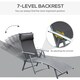 image 3 of Outsunny Sun Lounger Recliner w/ Pillow Foldable 7 Levels Textilene Grey