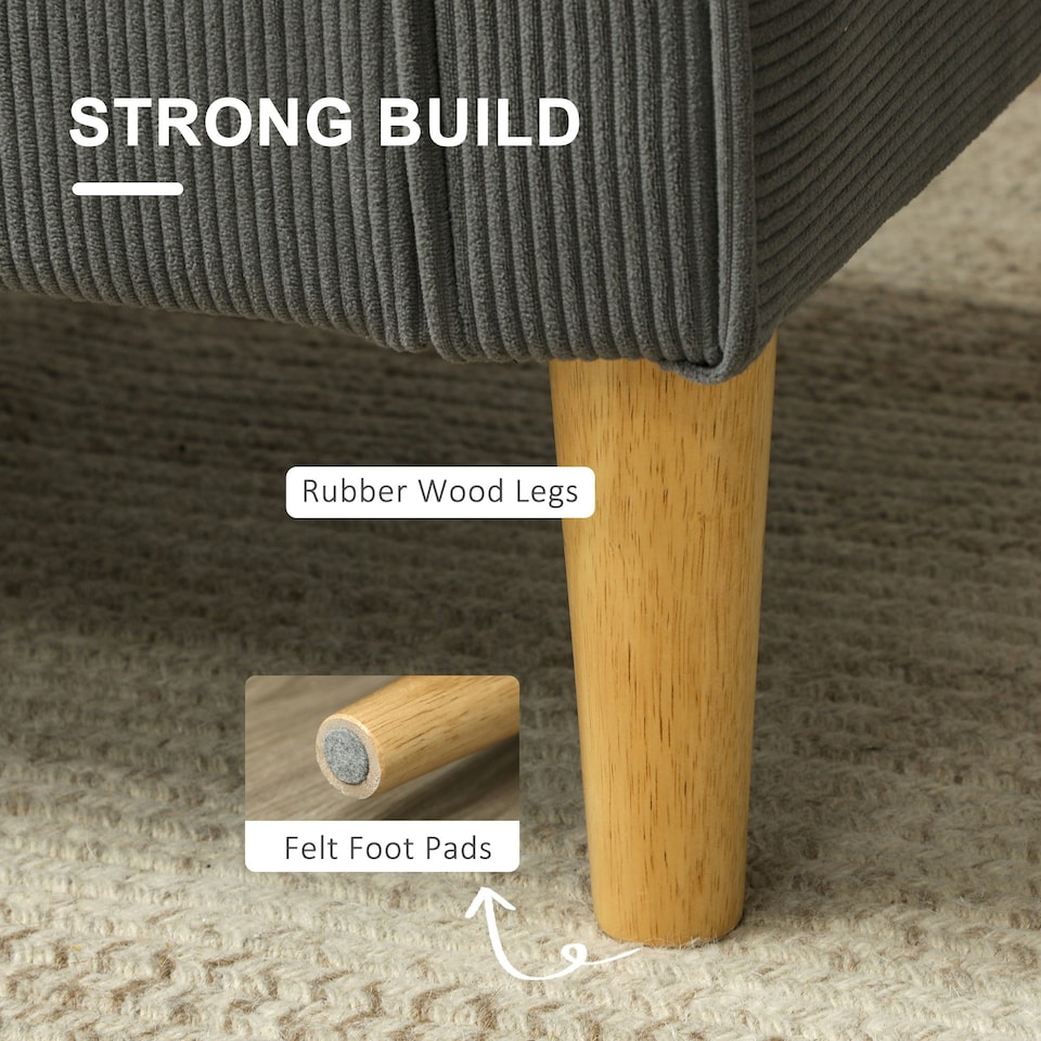 image 1 of HOMCOM Compact 2 Seater Sofa with Under Seat Storage for Small Spaces Grey | Grey | Two Seater