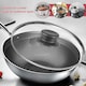 image 5 of SPARES2GO Glass Cookware Lid + Curved Handle Tempered Pan Pot Dish Cover Replacement Kit (20cm)