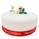 image 2 of Anniversary House Santa & Golden Sleigh Plastic Cake Topper & Holly Pick