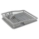 image 2 of Plastic Large Dish Rack Drainer Kitchen Sink Plate Cutlery Draining Drip Tray | Multi | Grey Small