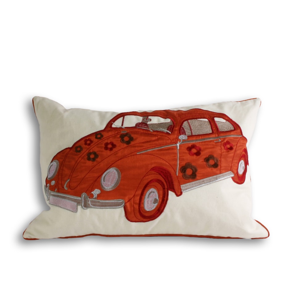 Paoletti Herbie Embroidered Cushion, Copper, 35 x 50cm