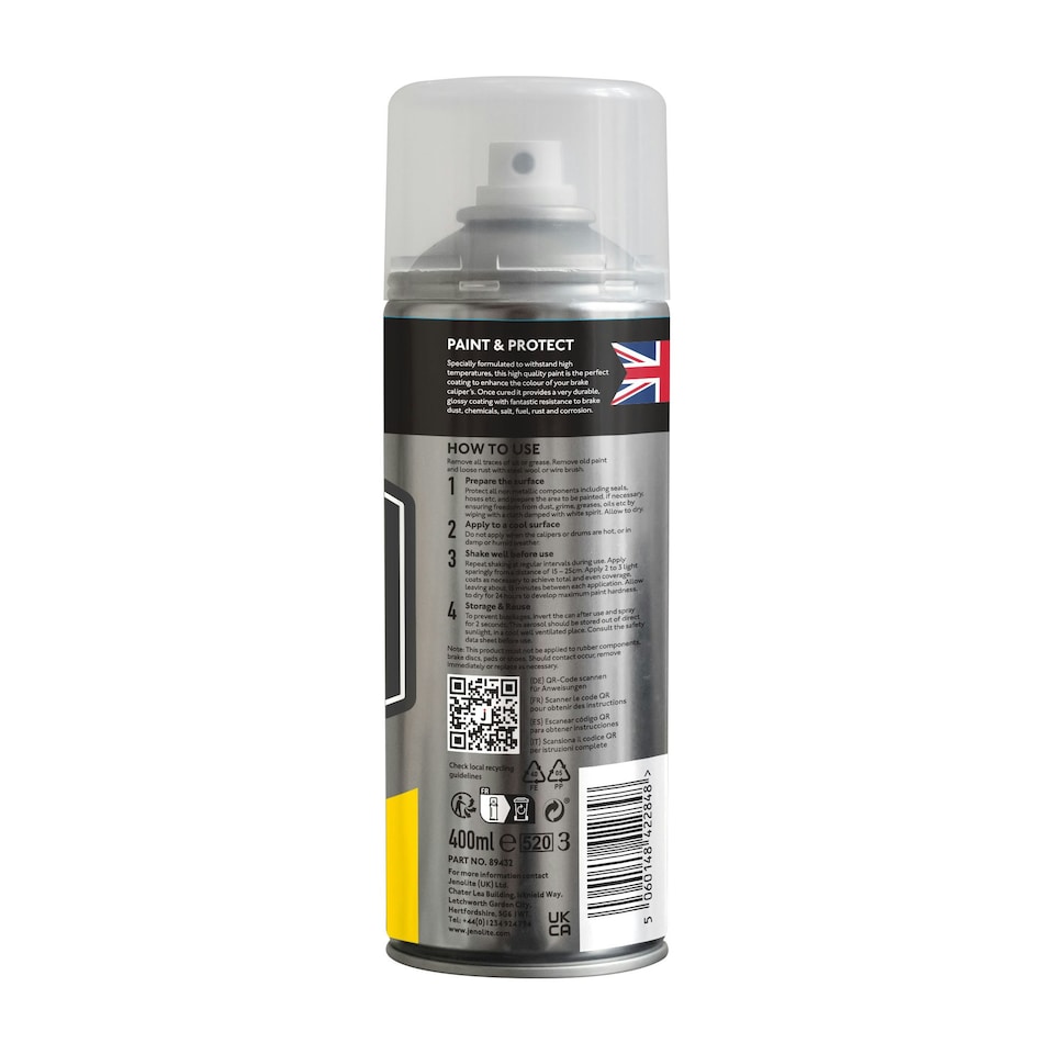 image 1 of Jenolite High Gloss Brake Caliper Paint - Yellow - 400ml -3-Pack
