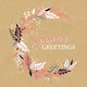 image 3 of Pack of 10 Mini Kraft Foliage Design Christmas Cards