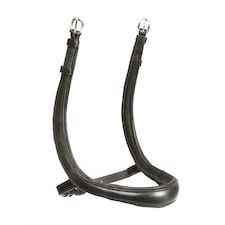 Velociti Ergonomic Leather Horse Cavesson Noseband - Black - Full
